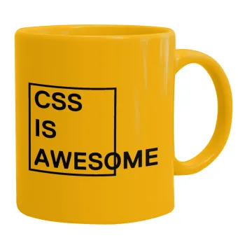 CSS is awesome, Ceramic coffee mug yellow, 330ml