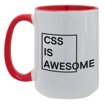 CSS is awesome, Κούπα Mega 15oz, κεραμική Κόκκινη, 450ml