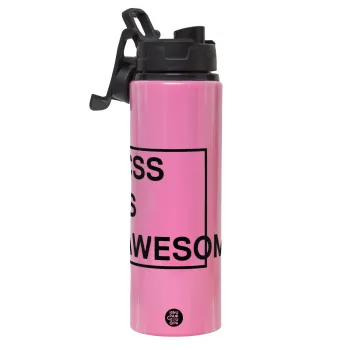 CSS is awesome, Metallic water bottle with safety lid, 850ml aluminum