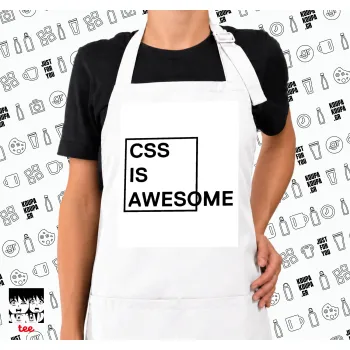 CSS is awesome, Ποδιά μακριά Σεφ ολόσωμη με τσέπες white (ΕΝΗΛΙΚΩΝ)