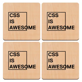 CSS is awesome, ΣΕΤ x4 Σουβέρ ξύλινα τετράγωνα plywood (9cm)