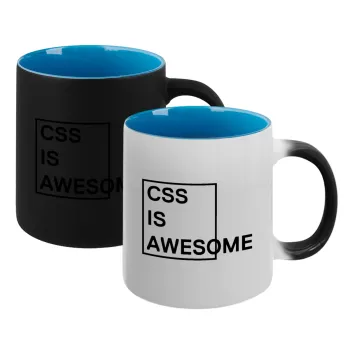 CSS is awesome, Κούπα Μαγική εσωτερικό μπλε, κεραμική 330ml που αλλάζει χρώμα με το ζεστό ρόφημα