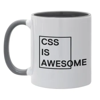 CSS is awesome, Mug colored grey, ceramic, 330ml