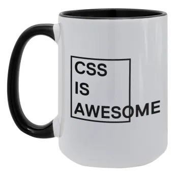 CSS is awesome, Κούπα Mega 15oz, κεραμική Μαύρη, 450ml