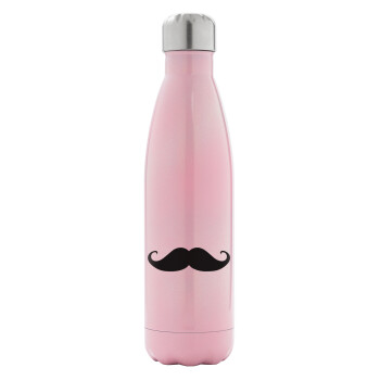 moustache, Metal mug thermos Pink Iridiscent (Stainless steel), double wall, 500ml