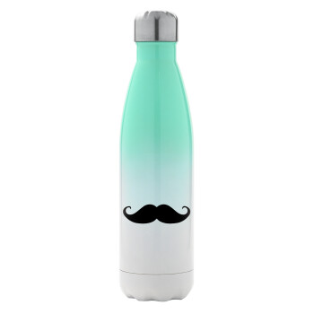 moustache, Metal mug thermos Green/White (Stainless steel), double wall, 500ml
