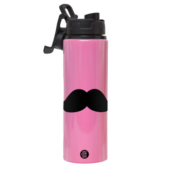 moustache, Metallic water bottle with safety lid, 850ml aluminum