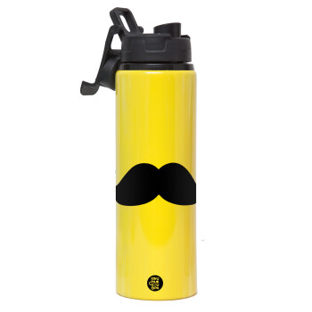 moustache, Metallic water bottle with safety lid, 850ml aluminum