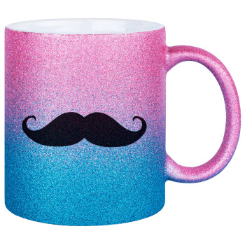 moustache, Κούπα Χρυσή/Μπλε Glitter, κεραμική, 330ml