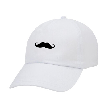 moustache, Καπέλο Ενηλίκων Baseball Λευκό 5-φύλλο (POLYESTER, ΕΝΗΛΙΚΩΝ, UNISEX, ONE SIZE)