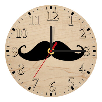 moustache, Ρολόι τοίχου ξύλινο plywood (20cm)