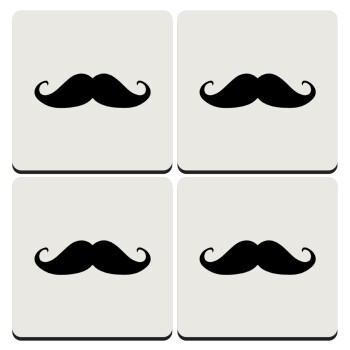moustache, ΣΕΤ 4 Σουβέρ ξύλινα τετράγωνα (9cm)