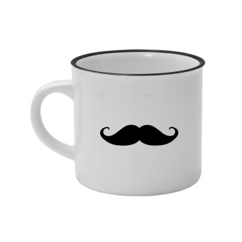 moustache, Κούπα κεραμική vintage Λευκή/Μαύρη 230ml