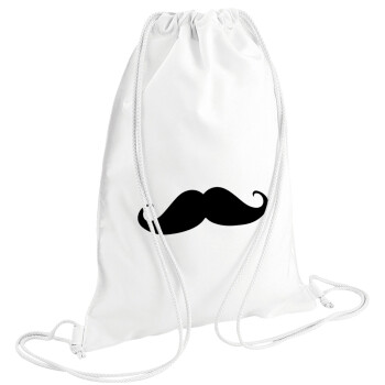 moustache, Τσάντα πλάτης πουγκί GYMBAG λευκή (28x40cm)