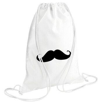 moustache, Backpack pouch GYMBAG white (28x40cm)