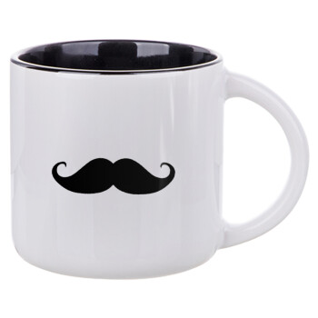moustache, Κούπα κεραμική 400ml Λευκή/Μαύρη