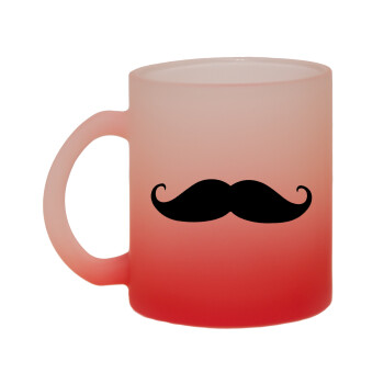 moustache, Κούπα γυάλινη δίχρωμη με βάση το κόκκινο ματ, 330ml