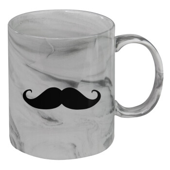moustache, Mug ceramic marble style, 330ml