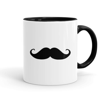 moustache, Mug colored black, ceramic, 330ml