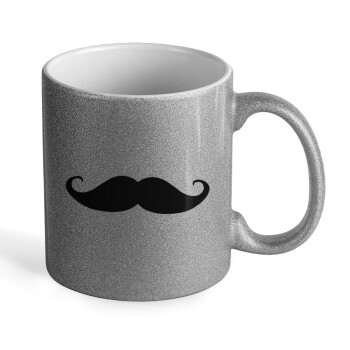 moustache, Κούπα Ασημένια Glitter που γυαλίζει, κεραμική, 330ml