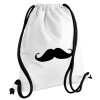 Backpack pouch GYMBAG white, with pocket (40x48cm) & thick cords