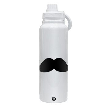 moustache, 1L Stainless Steel Thermal Bottle with Phone Holder & Double Wall Insulation