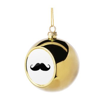 Μουστάκι, Χριστουγεννιάτικη μπάλα δένδρου Χρυσή 8cm