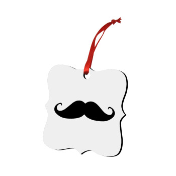 moustache, Christmas ornament polygon wooden 7.5cm