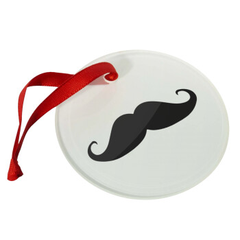 moustache, Christmas ornament glass 9cm