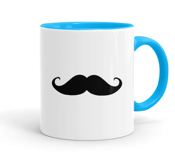 moustache — Mug colored light blue, ceramic, 330ml