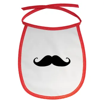 Μουστάκι, Σαλιάρα μωρού αλέκιαστη με κορδόνι Κόκκινη