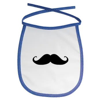 Μουστάκι, Σαλιάρα μωρού αλέκιαστη με κορδόνι Μπλε