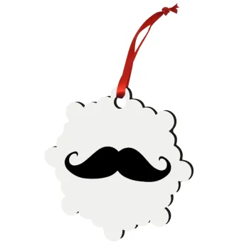 Μουστάκι, Στολίδι Χριστουγεννιάτικο στολίδι snowflake ξύλινο 7.5cm