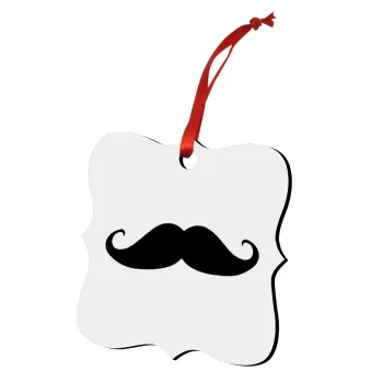 Μουστάκι, Στολίδι Χριστουγεννιάτικο στολίδι polygon ξύλινο 7.5cm