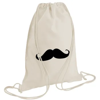 Μουστάκι, Τσάντα πλάτης πουγκί GYMBAG natural (28x40cm)