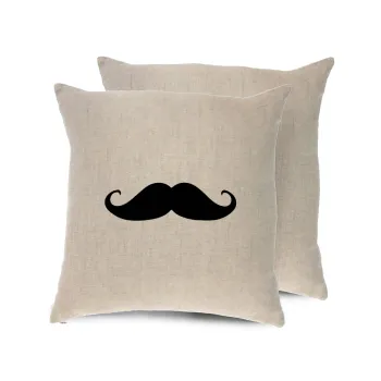moustache, Μαξιλάρι καναπέ ΛΙΝΟ 40x40cm περιέχεται το  γέμισμα