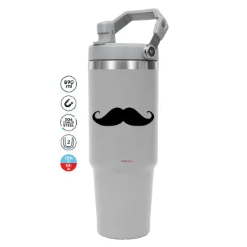 Μουστάκι, ΓΚΡΙ χρώματος Θερμός Ανοξείδωτο 890ml (30oz) με χερούλι