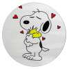 Snoopy Love, Επιφάνεια κοπής γυάλινη στρογγυλή (30cm)