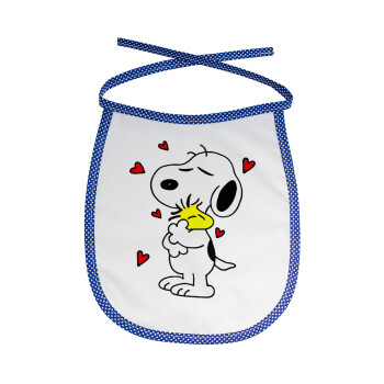 Snoopy Love, Σαλιάρα μωρού αλέκιαστη με κορδόνι Μπλε