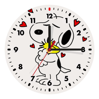 Snoopy Love, Ρολόι τοίχου ξύλινο (20cm)