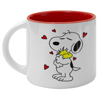 Snoopy Love, Κούπα κεραμική 400ml Λευκή/Κόκκινη