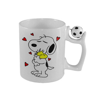 Snoopy Love, Κούπα με μπάλα ποδασφαίρου , 330ml