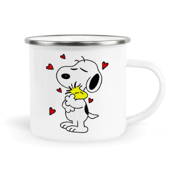 Snoopy Love, Κούπα Μεταλλική εμαγιέ λευκη 360ml
