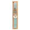 Easter Set, wooden keychain & aromatic flat Easter candle (30cm) (TURQUOISE)