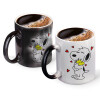 Color changing magic Mug, ceramic, 330ml when adding hot liquid inside, the black colour desappears (1 pcs)