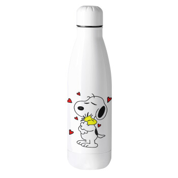 Snoopy Love, Μεταλλικό παγούρι θερμός (Stainless steel), 500ml