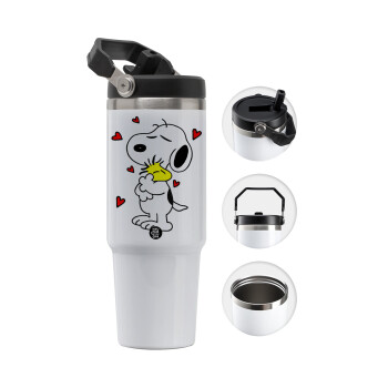 Snoopy Love, Θερμός Ανοξείδωτο 30oz με χερούλι