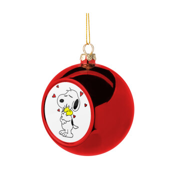 Snoopy Love, Christmas tree ball Red 8cm