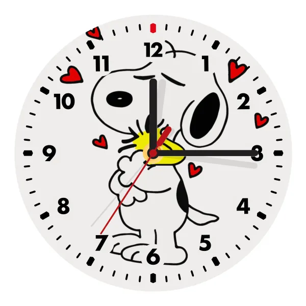 Snoopy Love — Ρολόι τοίχου ξύλινο (20cm)