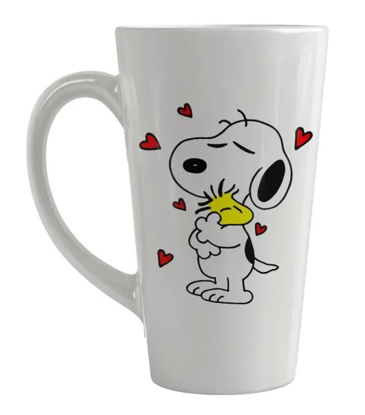 Snoopy Love — Large tapered latte mug, ceramic, 450ml